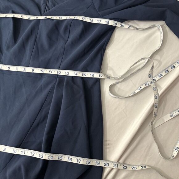 NWD $318 Kay Unger [‎ 14 ] Midnight Isolde Column Ruffle Gown BELT MISSIN #Q962 - Picture 4 of 16